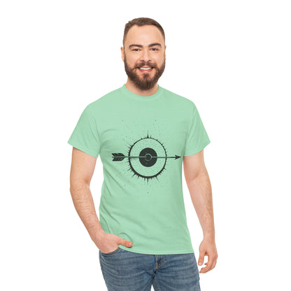 Artistic Arrow Graphic Unisex Cotton Tee, Motivational Shirt, Casual Wear, Gift for Him/Her, Trendy Fashion