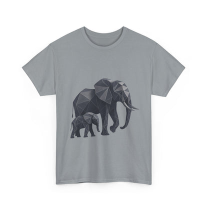 Geometric Elephant Tee - Minimalist Art Shirt, Nature Lover Gift, Animal Print T-Shirt, Unisex Cotton Tee, Eco-Friendly Wear
